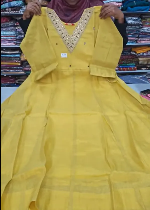 Silk Long Anarkali Kurti | AK1879